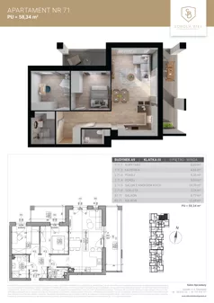 3 pokoje, mieszkanie 58,34 m², piętro 2, oferta nr M71, Sobola Biel - Budynek A9, Suwałki, ul. Aleksandry Piłsudskiej