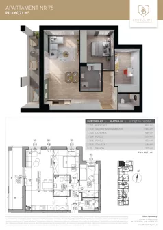 3 pokoje, mieszkanie 60,71 m², piętro 3, oferta nr M75, Sobola Biel - Budynek A9, Suwałki, ul. Aleksandry Piłsudskiej