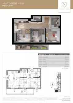 3 pokoje, mieszkanie 51,82 m², piętro 5, oferta nr M86, Sobola Biel - Budynek A9, Suwałki, ul. Aleksandry Piłsudskiej
