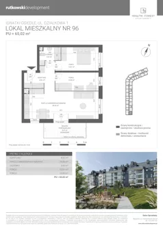 3 pokoje, mieszkanie 65,02 m², piętro 1, oferta nr M96, Ignatki Forest - Etap 2, Ignatki-Osiedle, ul. Działkowa 1