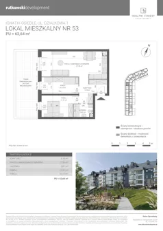 3 pokoje, mieszkanie 62,64 m², parter, oferta nr M53, Ignatki Forest - Etap 2, Ignatki-Osiedle, ul. Działkowa 1