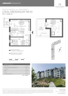 3 pokoje, mieszkanie 73,82 m², piętro 3, oferta nr M81, Ignatki Forest - Etap 2, Ignatki-Osiedle, ul. Działkowa 1
