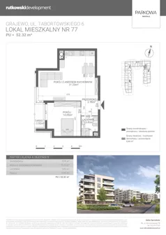 3 pokoje, mieszkanie 52,32 m², parter, oferta nr M77, Parkowa Osiedle, Grajewo, ul. mjr. Jana Tabortowskiego 6