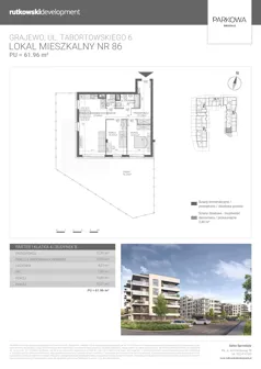 3 pokoje, mieszkanie 61,96 m², parter, oferta nr M86, Parkowa Osiedle, Grajewo, ul. mjr. Jana Tabortowskiego 6