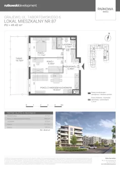 3 pokoje, mieszkanie 49,42 m², parter, oferta nr M87, Parkowa Osiedle, Grajewo, ul. mjr. Jana Tabortowskiego 6