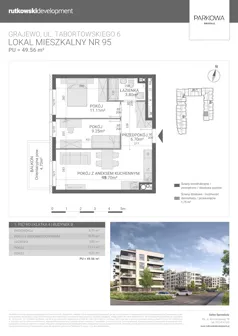 3 pokoje, mieszkanie 49,56 m², piętro 1, oferta nr M95, Parkowa Osiedle, Grajewo, ul. mjr. Jana Tabortowskiego 6