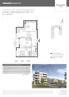 3 pokoje, mieszkanie 68,03 m², piętro 2, oferta nr M111, Parkowa Osiedle, Grajewo, ul. mjr. Jana Tabortowskiego 6