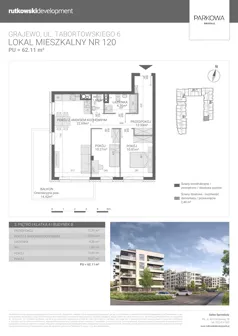 3 pokoje, mieszkanie 62,11 m², piętro 3, oferta nr M120, Parkowa Osiedle, Grajewo, ul. mjr. Jana Tabortowskiego 6