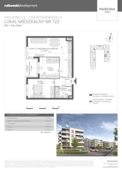 3 pokoje, mieszkanie 54,74 m², piętro 3, oferta nr M122, Parkowa Osiedle, Grajewo, ul. mjr. Jana Tabortowskiego 6