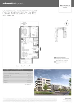 3 pokoje, mieszkanie 68,65 m², piętro 3, oferta nr M125, Parkowa Osiedle, Grajewo, ul. mjr. Jana Tabortowskiego 6