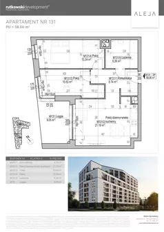 3 pokoje, mieszkanie 58,06 m², piętro 4, oferta nr M131, Aleja, Białystok, Wysoki Stoczek, ul. Studzienna 2