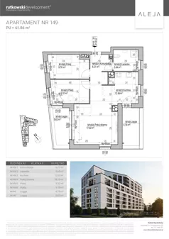 3 pokoje, mieszkanie 61,86 m², piętro 7, oferta nr M149, Aleja, Białystok, Wysoki Stoczek, ul. Studzienna 2