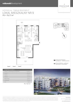 4 pokoje, mieszkanie 76,17 m², piętro 2, oferta nr M9, Apartamenty Przystań - Etap F, Giżycko, al. 1 Maja 34