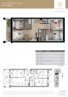 4 pokoje, mieszkanie 63,92 m², piętro 2, oferta nr M68, Sobola Biel - Budynek A9, Suwałki, ul. Aleksandry Piłsudskiej