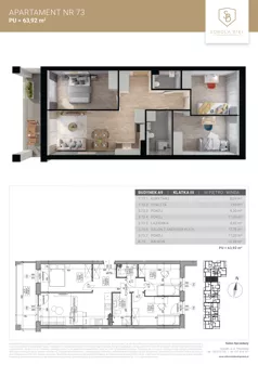 4 pokoje, mieszkanie 63,92 m², piętro 3, oferta nr M73, Sobola Biel - Budynek A9, Suwałki, ul. Aleksandry Piłsudskiej