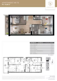 4 pokoje, mieszkanie 63,86 m², piętro 4, oferta nr M78, Sobola Biel - Budynek A9, Suwałki, ul. Aleksandry Piłsudskiej