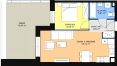 2 pokoje, mieszkanie 42,50 m², parter, oferta nr M21, Ultra Marina, Ełk, Jeziorna, ul. bp. Edwarda Samsela 3