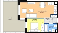 2 pokoje, mieszkanie 42,77 m², parter, oferta nr M22, Ultra Marina, Ełk, Jeziorna, ul. bp. Edwarda Samsela 3
