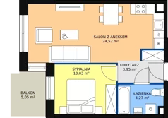 2 pokoje, mieszkanie 42,77 m², piętro 3, oferta nr M37, Ultra Marina, Ełk, Jeziorna, ul. bp. Edwarda Samsela 3