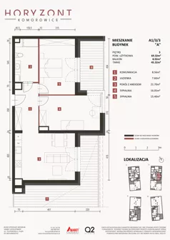 3 pokoje, mieszkanie 69,32 m², piętro 3, oferta nr A1/3/3, Horyzont Komorowice, Komorowice, ul. Starobaśniowa