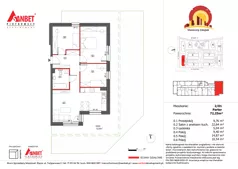 4 pokoje, mieszkanie 72,43 m², piętro 1, oferta nr 1/8, Słoneczny Zakątek – mieszkania, Kąty Wrocławskie, ul. Bazyliowa/Imbirowa