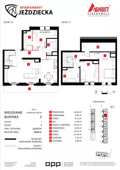 4 pokoje, mieszkanie 112,97 m², piętro 6, oferta nr 15A/18, Apartamenty Jeździecka, Wrocław, Krzyki-Partynice, Krzyki, ul. Jeździecka