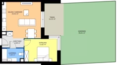 2 pokoje, mieszkanie 49,85 m², piętro 1, oferta nr A1/1/7, Horyzont Komorowice, Komorowice, ul. Starobaśniowa