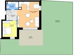 2 pokoje, mieszkanie 51,22 m², parter, oferta nr B1/0/2, Horyzont Komorowice, Komorowice, ul. Starobaśniowa