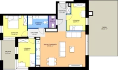 3 pokoje, mieszkanie 87,66 m², piętro 3, oferta nr B1/3/1, Horyzont Komorowice, Komorowice, ul. Starobaśniowa