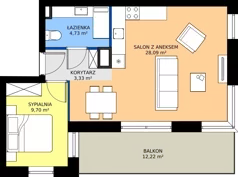 2 pokoje, mieszkanie 45,84 m², piętro 2, oferta nr C1/2/1, Horyzont Komorowice, Komorowice, ul. Starobaśniowa