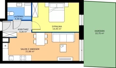 2 pokoje, mieszkanie 44,67 m², parter, oferta nr C1/0/7, Horyzont Komorowice, Komorowice, ul. Starobaśniowa