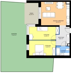 3 pokoje, mieszkanie 61,03 m², piętro 2, oferta nr B1/2/3, Horyzont Komorowice, Komorowice, ul. Starobaśniowa