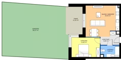 2 pokoje, mieszkanie 49,85 m², piętro 1, oferta nr A1/1/7, Horyzont Komorowice, Komorowice, ul. Starobaśniowa