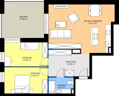 3 pokoje, mieszkanie 75,87 m², piętro 3, oferta nr C1/3/2, Horyzont Komorowice, Komorowice, ul. Starobaśniowa