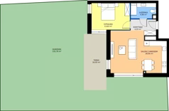 2 pokoje, mieszkanie 52,07 m², parter, oferta nr D1/0/5, Horyzont Komorowice, Komorowice, ul. Starobaśniowa