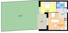 2 pokoje, mieszkanie 47,84 m², parter, oferta nr D1/0/4, Horyzont Komorowice, Komorowice, ul. Starobaśniowa