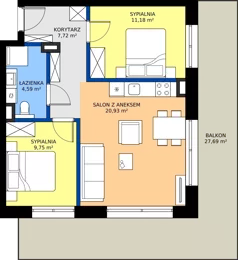 3 pokoje, apartament inwestycyjny 54,17 m², piętro 1, oferta nr 1.30, Apartamenty Klifova, Jastrzębia Góra, ul. Klifowa 22