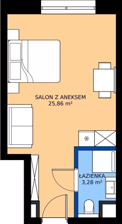 1 pokój, apartament inwestycyjny 28,14 m², parter, oferta nr 0.04, Apartamenty Klifova, Jastrzębia Góra, ul. Klifowa 22
