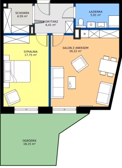 2 pokoje, apartament inwestycyjny 60,88 m², parter, oferta nr 0.11, Apartamenty Klifova, Jastrzębia Góra, ul. Klifowa 22