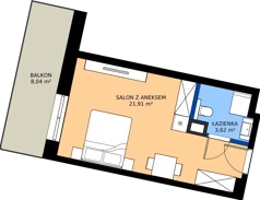 1 pokój, apartament inwestycyjny 25,53 m², piętro 1, oferta nr 1.16, Apartamenty Klifova, Jastrzębia Góra, ul. Klifowa 22
