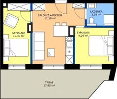 1 pokój, apartament inwestycyjny 40,46 m², piętro 4, oferta nr 4.13, Apartamenty Klifova, Jastrzębia Góra, ul. Klifowa 22
