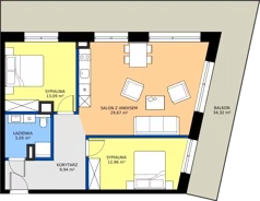 3 pokoje, apartament inwestycyjny 70,71 m², piętro 1, oferta nr 1.09, Apartamenty Klifova, Jastrzębia Góra, ul. Klifowa 22
