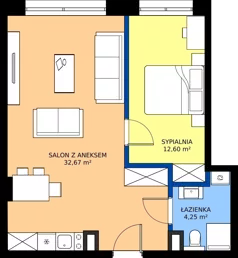 2 pokoje, apartament inwestycyjny 49,52 m², parter, oferta nr 0.22, Apartamenty Klifova, Jastrzębia Góra, ul. Klifowa 22