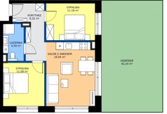 3 pokoje, apartament inwestycyjny 54,11 m², parter, oferta nr 0.21, Apartamenty Klifova, Jastrzębia Góra, ul. Klifowa 22