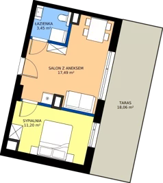 2 pokoje, apartament inwestycyjny 32,14 m², piętro 4, oferta nr 4.11, Apartamenty Klifova, Jastrzębia Góra, ul. Klifowa 22