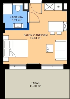 1 pokój, apartament inwestycyjny 20,05 m², piętro 4, oferta nr 4.17, Apartamenty Klifova, Jastrzębia Góra, ul. Klifowa 22