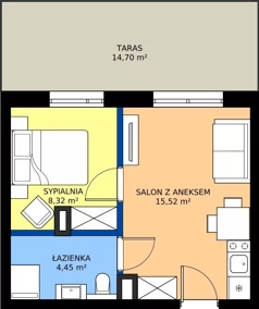 1 pokój, apartament inwestycyjny 28,29 m², piętro 4, oferta nr 4.25, Apartamenty Klifova, Jastrzębia Góra, ul. Klifowa 22