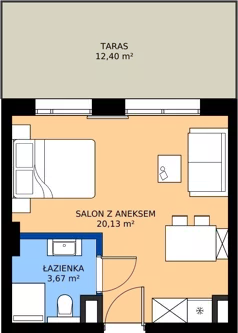 1 pokój, apartament inwestycyjny 23,80 m², piętro 4, oferta nr 4.01, Apartamenty Klifova, Jastrzębia Góra, ul. Klifowa 22