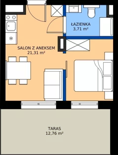 1 pokój, apartament inwestycyjny 19,44 m², piętro 4, oferta nr 4.18, Apartamenty Klifova, Jastrzębia Góra, ul. Klifowa 22