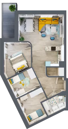 4 pokoje, mieszkanie 72,40 m², piętro 2, oferta nr M11, Mały Rynek, Piaseczno, ul. Jana Kilińskiego 3